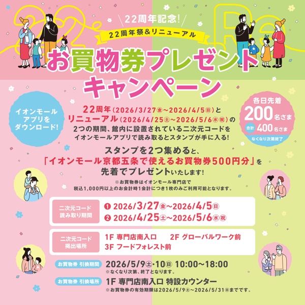 周年祭＆リニューアルお買物券プレゼントキャンペーン