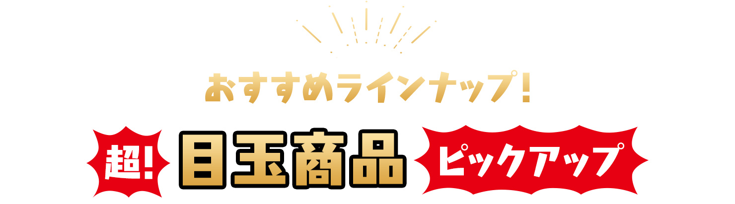 おすすめラインナップ！超！目玉商品ピックアップ