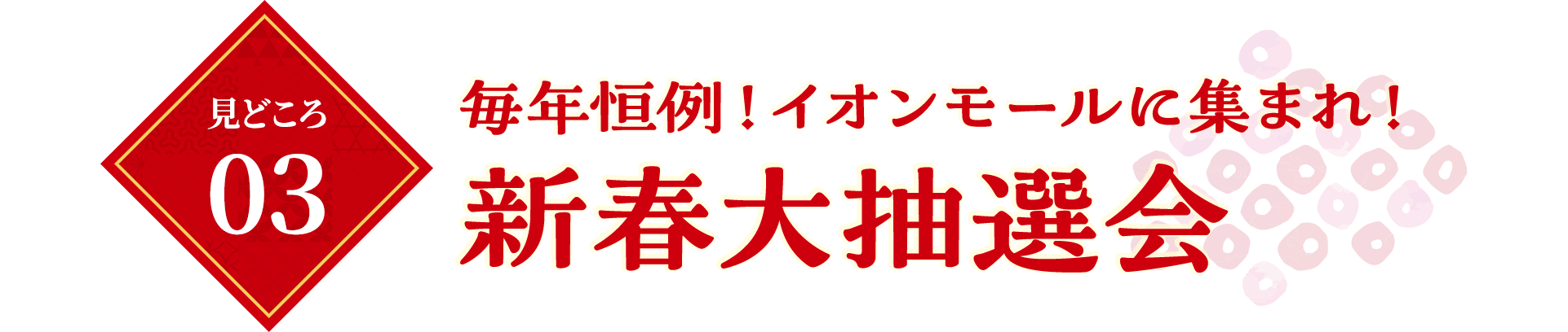 見どころ03　毎年恒例！イオンモールに集まれ！新春大抽選会