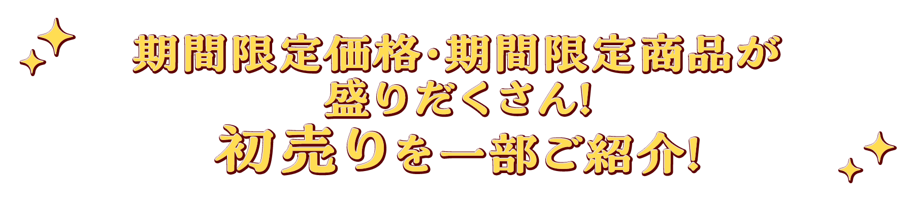 期間限定価格・期間限定商品が盛りだくさん！ 初売りを一部ご紹介！