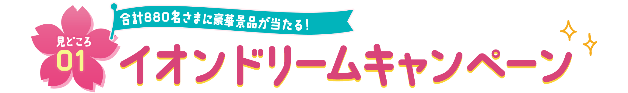 見どころ01 合計880名さまに家華景品が当たる！ イオンドリームキャンペーン