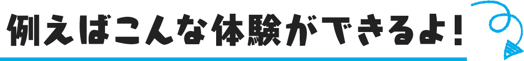 例えばこんな体験ができるよ！