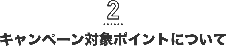 2 キャンペーン対象ポイントについて